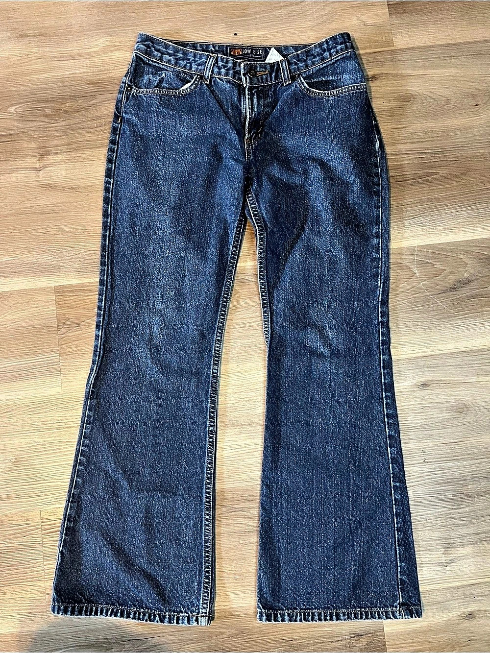 Y2K Route 66 Low Rise Flare Jeans in Blue Size 7/8